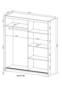  Elegant Maja I Alu Sliding Door Wardrobe H2000mm W1800mm D620mm in Grey - Contemporary Storage Solution