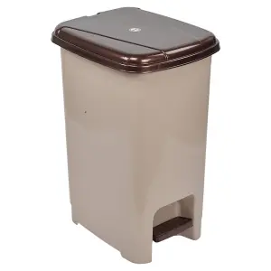 URBNLIVING 40L Slim Pedal Waste Recycling Bin Can Insert Step On Lid Kitchen Bathroom Cappuccino