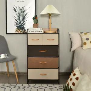 Costway Chest of Drawer with 5 Foldable Drawers Storage Tower