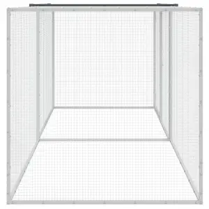 Chicken Cage with Roof Anthracite 203x98x90 cm Galvanised Steel