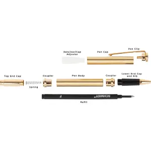 Rollerball Pen Kit - 10kt Gold (A Logo)