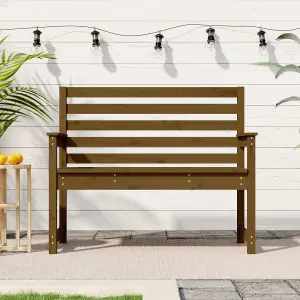 Berkfield Garden Bench Honey Brown 109x48x91.5 cm Solid Wood Pine