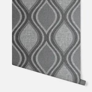 Arthouse Curve Charcoal Wallpaper