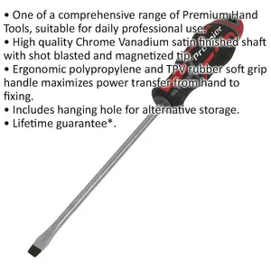 Ergonomic Premium Slotted Screwdriver 6 x 150mm with Magnetic Tip for Efficient Power Transfer