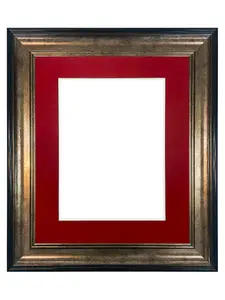 Scandi Black & Gold Frame with Red Mount for Image Size 45 x 30 CM