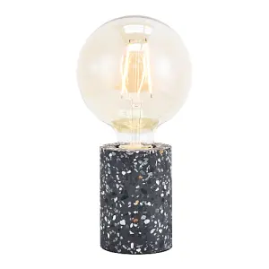 Modern Black Mosaic Concrete Table Lamp for Vintage Industrial Style Light Bulbs