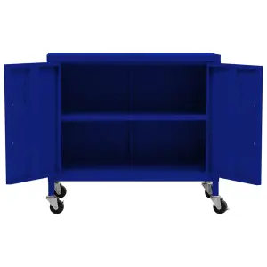 Berkfield Storage Cabinet Navy Blue 60x35x56 cm Steel