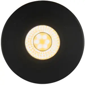 Mini Recessed Downlight Fixture - 4W Cool White COB LED Driver - Matt Black