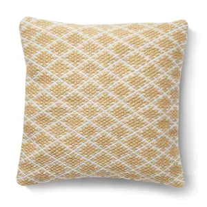 Woven Indoor Outdoor Washable Trellis Cosy Cushion Gold - 45cm x 45cm