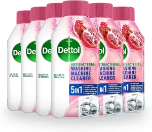 Dettol Pomegranate Washing Machine Cleaner, Antibacterial Liquid For Washing Machine (Pack Of 6 x 250ml)