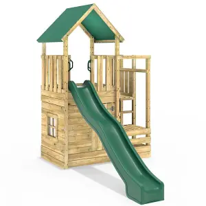 Rebo Modular Wooden Climbing Frame Adventure Playset - M11 Stepup Plus Den