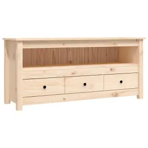 Berkfield TV Cabinet 114x35x52 cm Solid Wood Pine