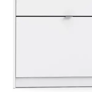 Shoes Shoe cabinet  w. 4 tilting doors and 1 layer White