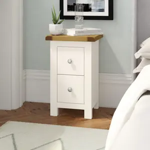 Gerry 2 Drawer Bedside Table Off-White