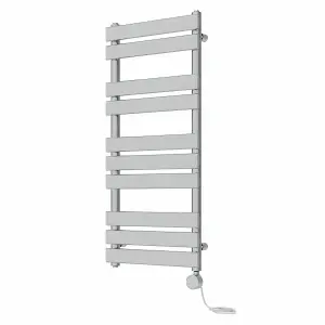 Rinse Bathrooms Flat Panel Electric Heated Towel Rail Touch Screen Timer Bathroom Radiator Prefilled Chrome 1000x450mm 600W