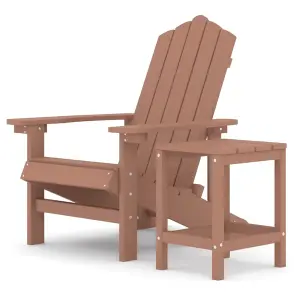 Berkfield Garden Adirondack Chair with Table HDPE Brown