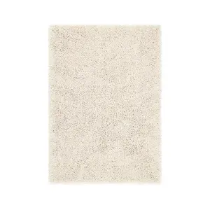 Cream Handmade Rug, 50mm Thickness Plain Shaggy Rug, Modern Luxurious Cream Rug for Bedroom, & DiningRoom-67 X 200cm (Runner)