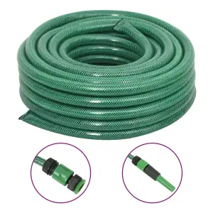 Berkfield Garden Hose with Fitting Set Green 20 m PVC