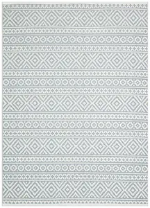 Blue Outdoor Rug, Geometric Stain-Resistant Rug For Patio Decks, 3mm Modern Outdoor Durable Area Rug-160cm X 220cm