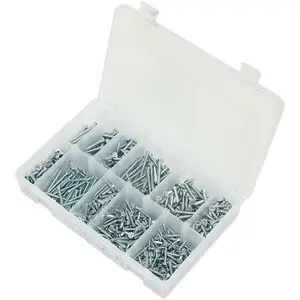 Versatile 600 Pack Self Tapping Screw Assortment with Countersunk Pozi Heads