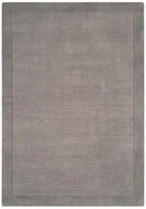 Grey Wool Handmade Plain Easy to Clean Rug For Bedroom Dining Room Living Room Rug-200cm X 290cm