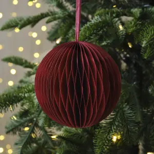 Red Paper Round Bauble (D) 150mm