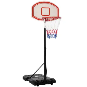 HOMCOM Basketball Stand 175-215cm Adjustable Height Sturdy Hoop w/ Wheels Base