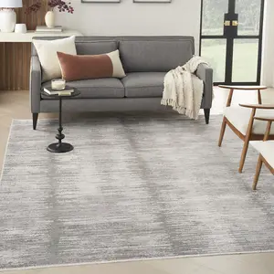 Grey White Modern Abstract Easy To Clean Living Room Bedroom & Dining Room Rug-160cm X 229cm