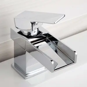 Casio Polished Chrome Deck-mounted Waterfall Basin Mono Mixer Tap