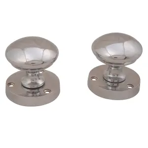 Chrome effect Zamak Round Internal Door knob (Dia)54mm