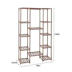 Garden Brown Multi-tier Wooden Plant Stand