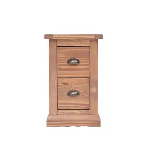 Tirolo 2 Drawer Petite Bedside Table Brass Cup Handle