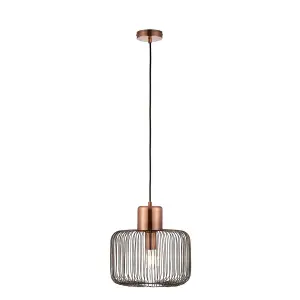 Luminosa Nicola 1 Light Ceiling Wire Pendant Antique Copper, E27