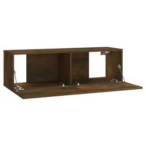 Berkfield Wall-mounted TV Cabinet Set Smoked Oak Engineered Wood