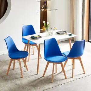 Nero Upholstered Dining Chair (Set of 2) Blue / Oak