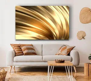 Gold Textured Fabric Canvas Print Wall Art - Medium 20 x 32 Inches