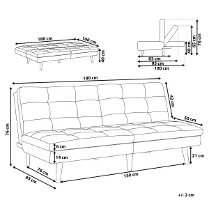 Beliani Retro Sofa Bed RONNE Light Grey