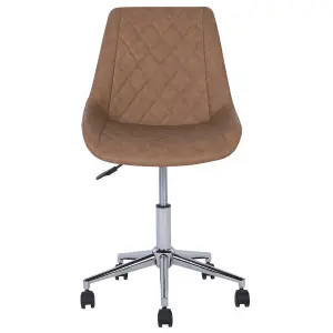 Desk Chair Faux Leather Golden Brown MARIBEL