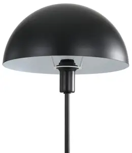 GoodHome Songor Modern Round Matt Black Eco halogen Table lamp