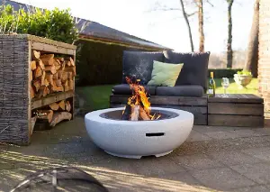 Fire Bowl - L91 x W91 x H43 cm - Grey