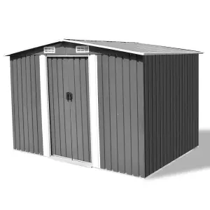 Berkfield Garden Storage Shed Grey Metal 257x205x178 cm