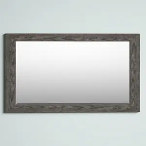 Masham Wood Flat Wall Mirror Grey / 74cm H x 127.5cm W