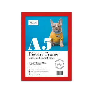 A5 Red Picture Frame Fits A5 (14.8 x 21cm - 5.8 x 8.3in) Poster, Photo, Artwork, or Print.