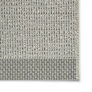 Seam Flat Weave Easy Clean Rug - Grey/Black - 160x220