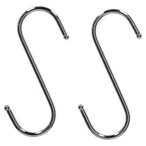 2pk Large S Hook 150 x 110mm Hook Stainless Steel Home Kitchen Garden Garage