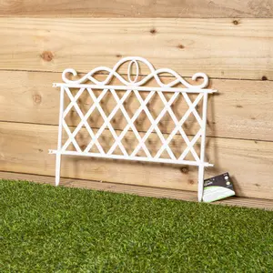 27cm White Plastic Garden Patio Lawn Border Fence Edging