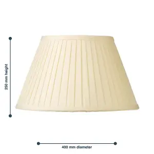 First Choice Lighting Pleated 40cm Cream Faux Silk Shade for Table or Floor Lamp