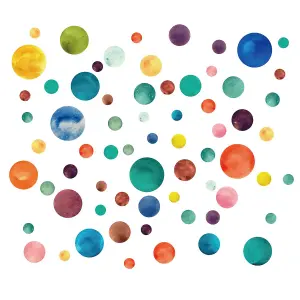 Walplus Colourful Watercolour Dots X 3 Packs Kids Sticker PVC Multicoloured