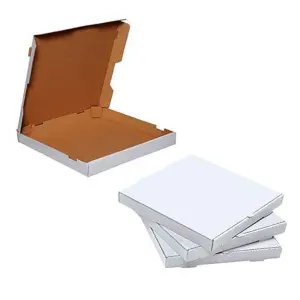 100 x White 14" (14.5 x 14.5 x 2") Takeaway Slim Postage, Dessert, Pizza Boxes For Restaurant & Take Outs