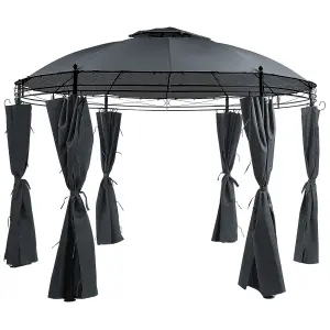 Beliani Mediterranean Gazebo Graphite Grey SAFARA